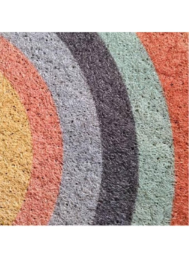 Durable Rainbow Door Mat – Non-Slip Half Round Rug for Outdoor Entryway & Classroom Use - Image 5